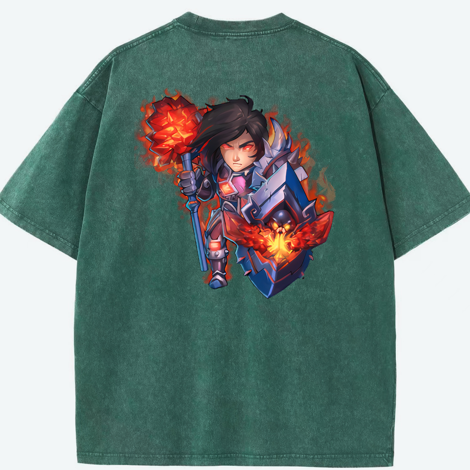 リーグ・オブ・レジェンド League of Legends LOL 綿100% ヴィンテージ風 半袖Tシャツ（背面プリント）